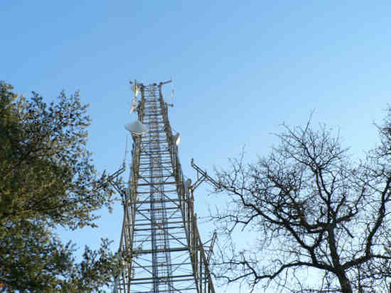 One of the communications towers at the summit..