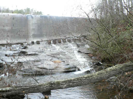 Almost back to our starting point, we cross the creek below Nancytown Dam.