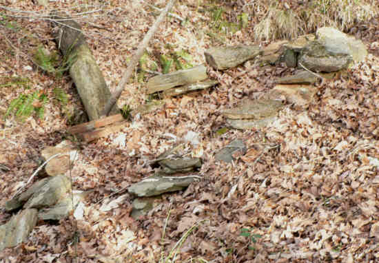 These are the remains of an old moonshine still rock furnace.