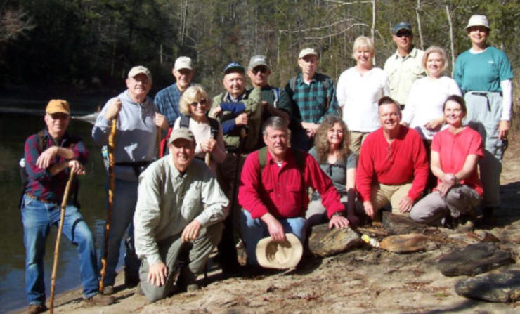 The OFHC gang for today's hike (l-r front) Pom Sinnock, Chuck Crisp, Carole Wintle, Dave Standard, Linda Johnson. (l-r Standing) Vic Robson, Dan Euliss, Bob Thompson, Pam Euliss, Doug Russell, Bill Hunt, Phil Browinrigg, Carole Raguckas, Joe Raguckas, Faye Sisson, Karen Brown.