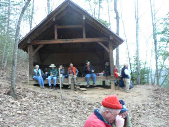 We had lunch at the trail shelter.