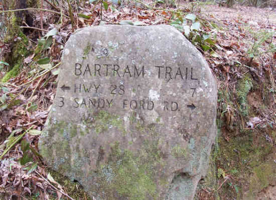 The rock marker at Earl's Ford Road.