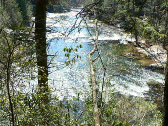 Looking down the river from the trail above.