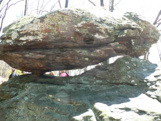 The amazing balanced rock just north of Flat Rock Gap.