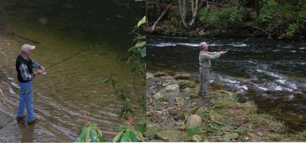 A couple of OFHC hikers sneak in a little trout fishing! .