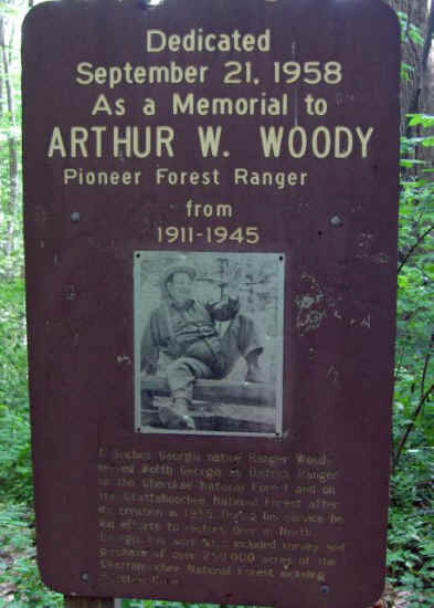Arthur Woody dedication sign.
