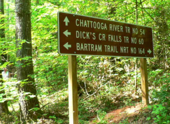 The new sign at the trail crossing on Sandy Ford Road.