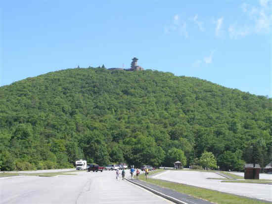 Looking up to the visitor's center. .