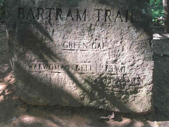 Rock trail marker at Green Gap.
