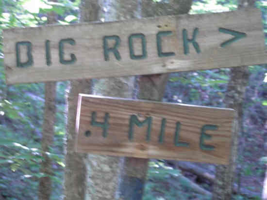 Trail junction for Big Rock.