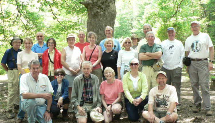 The OFHC gang for today's hike. (l-r front) Chuck Crisp, Donna Presley, David Whitaker, Geri Whitaker, Lynne Saporito and Bruce O'Connor. (l-r standing) Doug Russell, Jackie Crisp, Jack Jacobi, Linda Saporito, Jeanne O'Connor, Wayne Miller, Carole Wintle, Faye Sisson, Dan Ross, Pam Euliss, Leigh Ann Miller, Bill Hunt, Vic Robson, Rick Porter and Tony Presley.