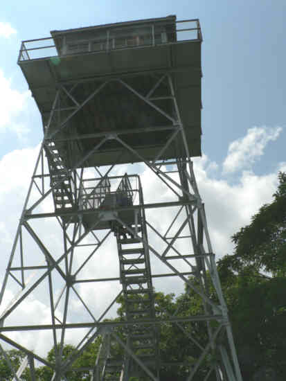 The old fire tower at Albert Mountain. (elevation 5,280 ft)