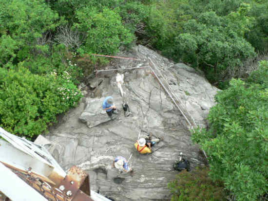 Looking down from the tower.