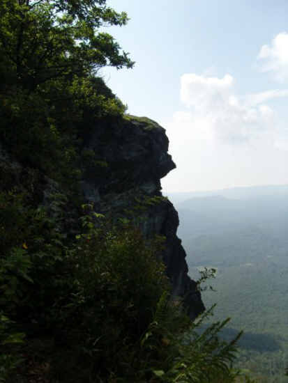 This giant rock cliff is named Devil's Courthouse.