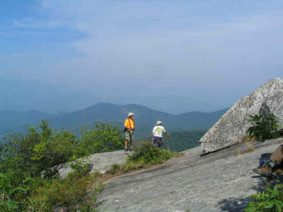 Exploring the huge rock faces on Whitrock Mountain.