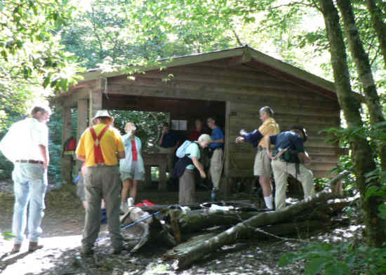 Lunchtime at the Muskrat Creek Shelter!