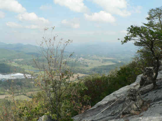 Arriving at Lookoff Mountain, we look down into the valley at Rabun Gap, GA.