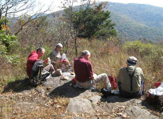Lunchtime at Wolf Laurel Top!