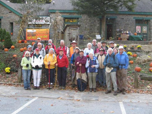 The OFHC gang for today's hike. (l-r front)Pam Euliss, Linda McDaniel, Lynne Saporito, Jeanne O'Connor, Bruce O'Connor, Geri Whitaker, Vic Robson, David Whitaker and Dick Metzgar. (l-r back 2 rows)Doug Russell, Pom Sinnock, Jack Jacobi, Phil Brownrigg, Chuck Marsh, Bill Hunt, Wayne Miller, Wanda Miller, June Bellamy, Don Preece, John Bellamy, Thomas Bowers, Joe Raguckas and Greta Driggers.