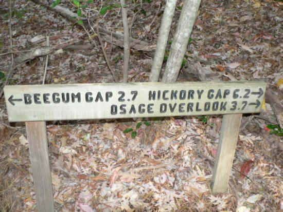 Sign near the start - we headed for Osage Overlook.