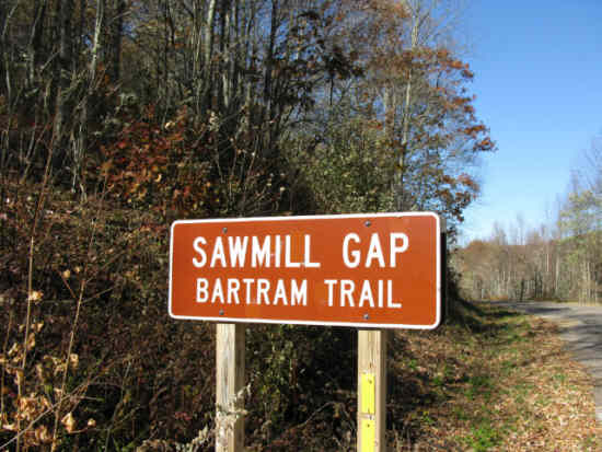 Sign near the start.