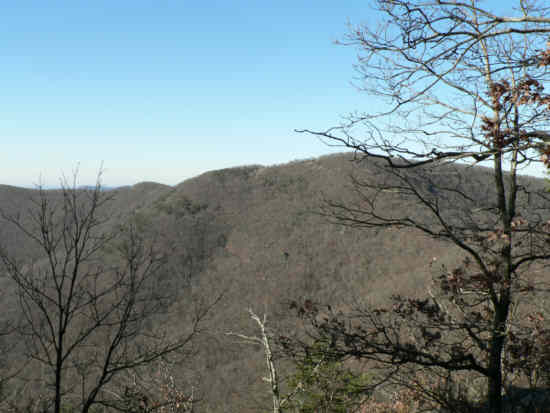 Walking along the trail on Wildcat Mountain, we get this view across to Cow Rock Mountain.