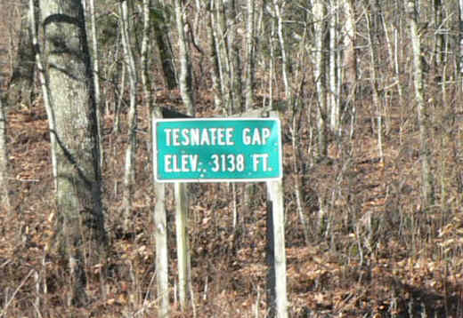 We reach the bottom of Wildcat Mountain at Tesnatee Gap.
