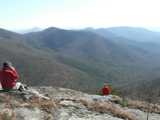 We take the side trail from Cow Rock out to the awesome rock face for our lunch spot.