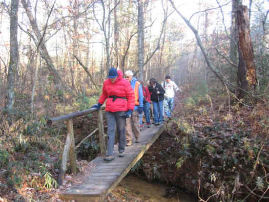 Crossing a small creek.