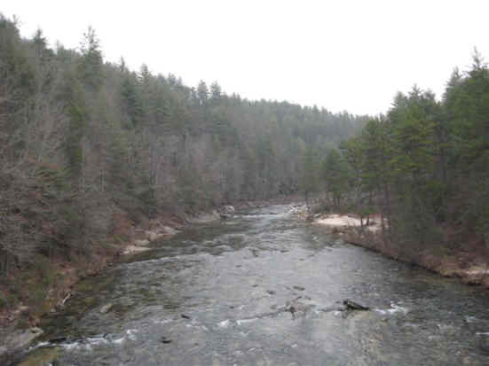 Looking up the river as we cross the bridge to the GA side.