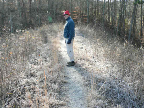 Heavy frost on the trail!