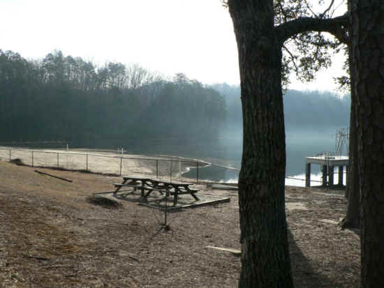The view from the lakeside parking lot.