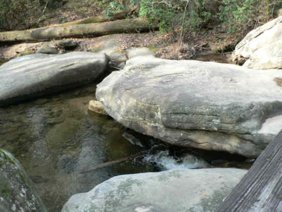 Large boulders all along the creek.