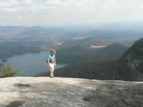 The massive granite cliff overlooking the Greenville Watershed. Our lunch spot for the day!