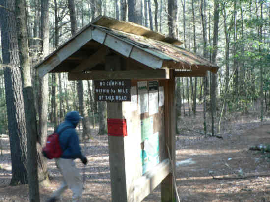 The trailhead on Burrell's Ford Rd.