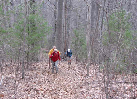 Start of the first climb.