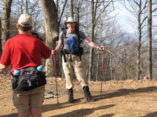We met a thru-hiker from Kansas headed to Maine. - nickname "Jaybird"