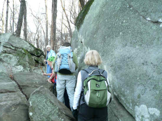 Here we have a tight squeeze between boulders.