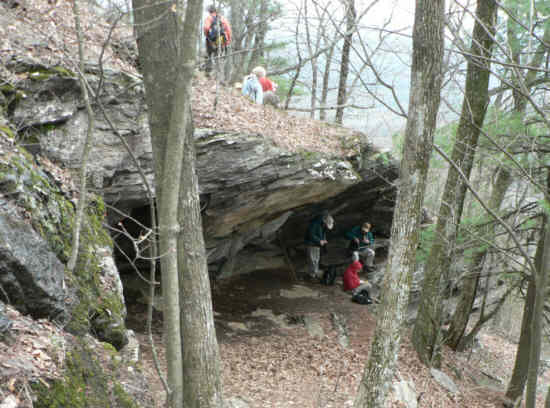 Our lunch spot for the day. A rock outcropping above Cooper Gap.