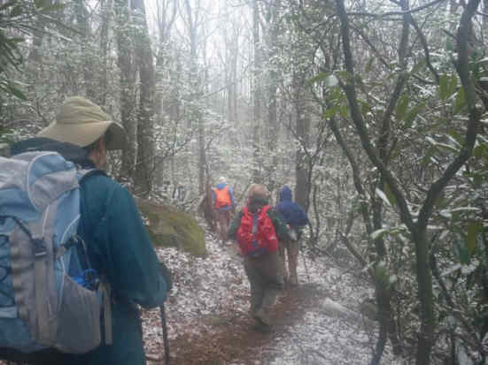 Another great day for a hike! April snow!