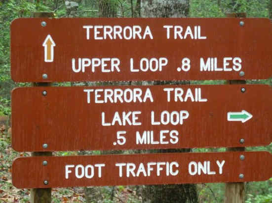 Trail signs pointing to some other hiking options.