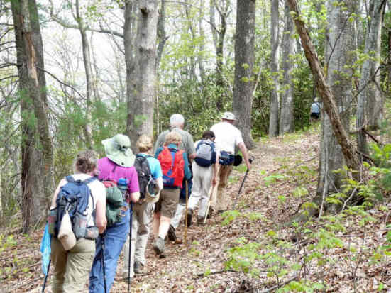 Climbing one of the hills toward Windy Gap.