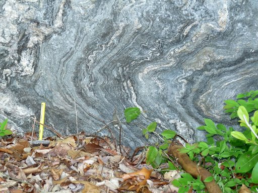 A nice rock formation. (contorted biotite gneiss)