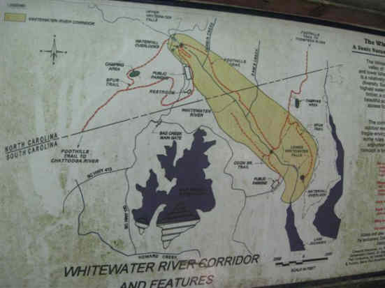Trail map shows that we hiked in SC and NC today.