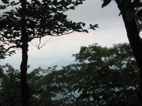 The normally great mountain views were totally obscured by the clouds and fog.