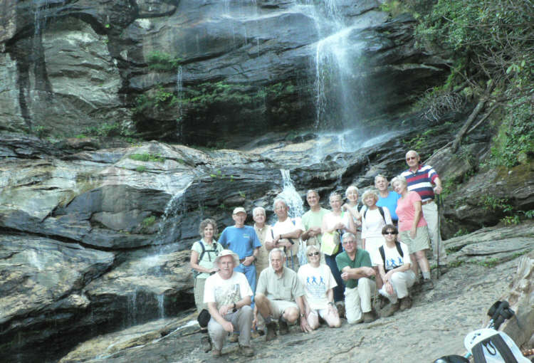 The OFHC gang for today's hike. (l-r front) Tony Presley, David Whitaker, Geri Whitaker, Vic Robson and Donna Presley. (l-r back) Carole Wintle, Phil Brownrigg, Dave Hinson, Bill Hunt, Dan Ross, Lynne Saporito, June Bellamy, Pam Euliss, John Bellamy, Faye Sisson and Jack Jacobi.