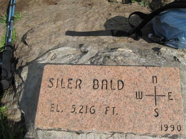 Marker at the summit.