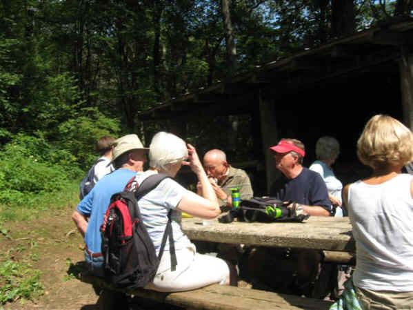 Lunchtime at the Siler Bald Shelter!