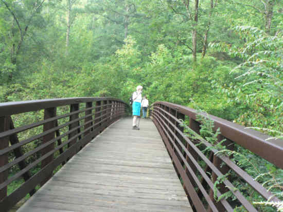 Crossing the bridge over the West Fork Chattooga River