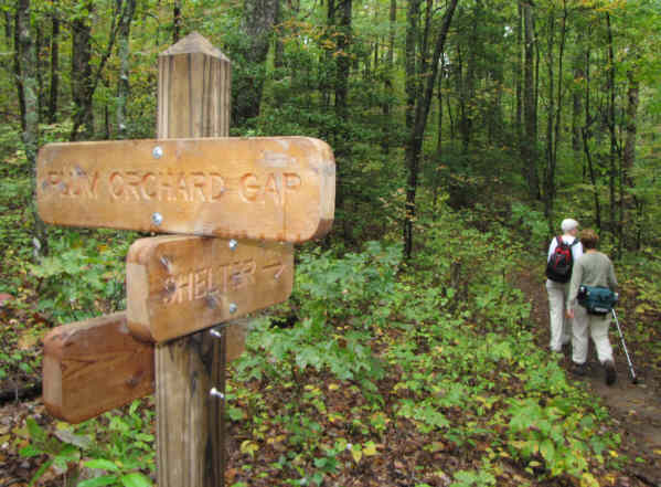 Trail sign at Plumorchard Gap.